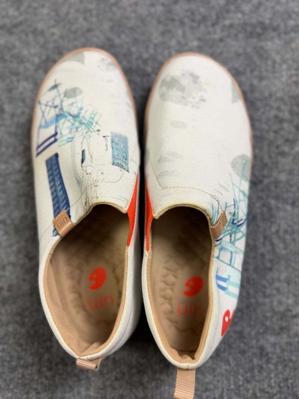 UIN Blue Silence Toledo Canvas Slip On Travel Shoes Womens 6.5